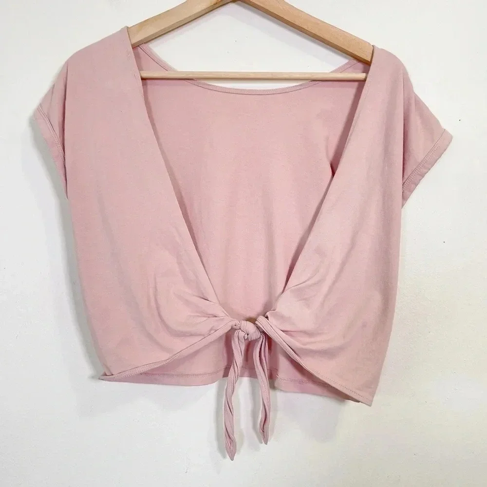 Aritzia Wilfred Adela  Tshirt Open Back Light Pink - Picture 9 of 9
